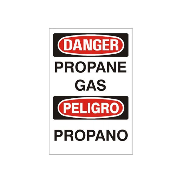 Danger: Propane Gas Peligro Propano sign, Plastic (.040), 14X10