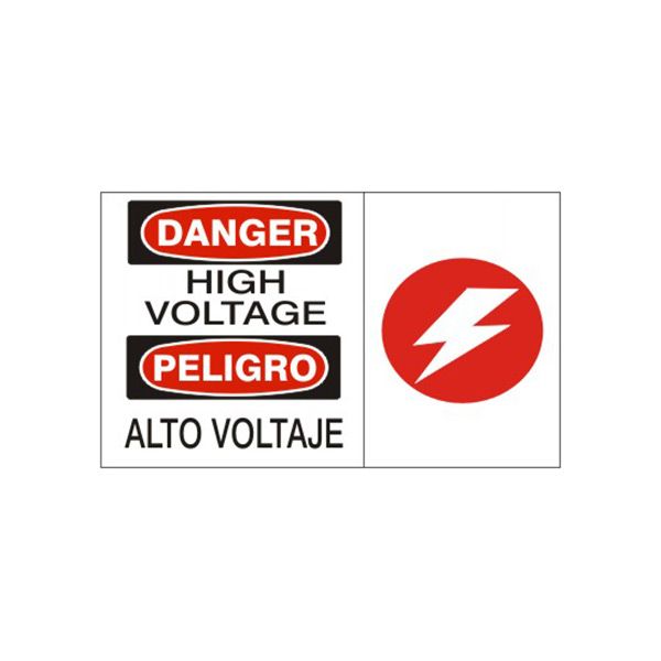High Voltage/ Peligro Alto Voltaje With  Picto - Danger Sign sign, Adhesive Vinyl, 20X14
