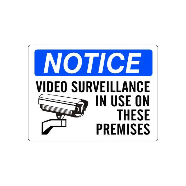 Notice: Video Surveillance In Use On These Premises  With Picto sign, Adhesive Vinyl, 7X10