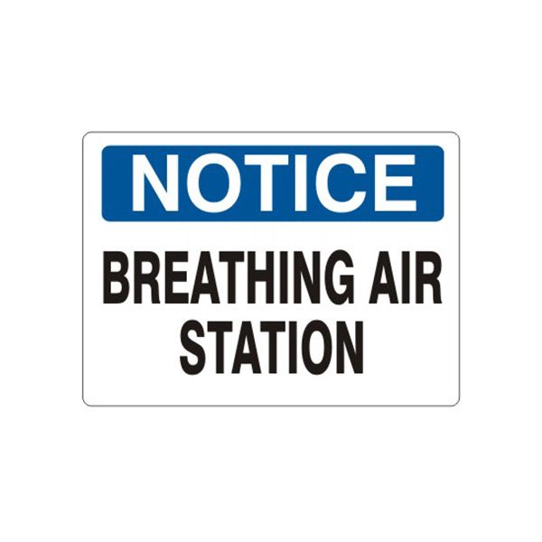 Notice: Breathing Air Station sign, Plastic (.040), 7X10
