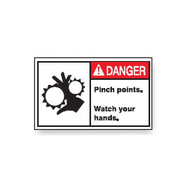 Pinch Points. Watch Your Hands., Adhesive Vinyl, 3X5