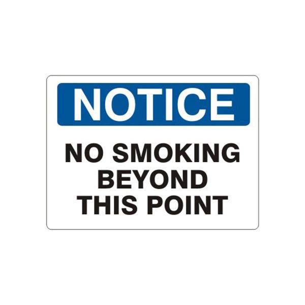 Notice: No Smoking Beyond This Point sign, Adhesive Vinyl, 14X20