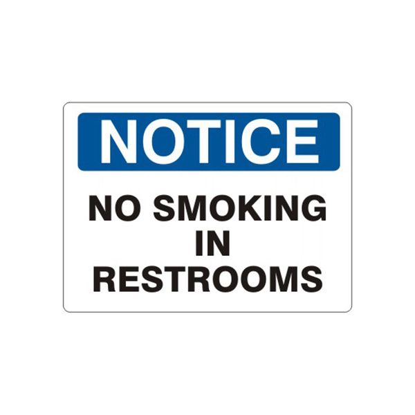 Notice: No Smoking In Restrooms sign, Plastic (.040), 7X10