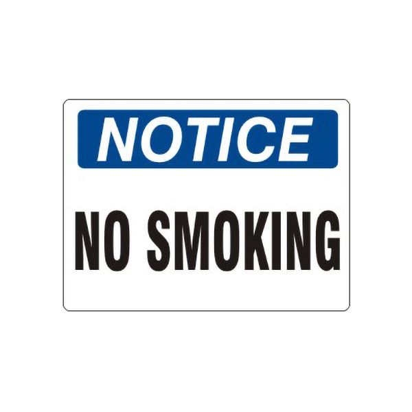 Notice: No Smoking sign, Plastic (.040), 7X10