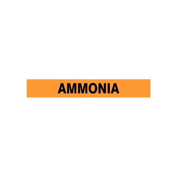 Ammonia - Pipe Marker label, Adhesive Vinyl 25/Pk, 1.125X8