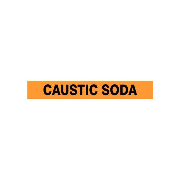 Caustic Soda - Pipe Marker sign, Adhesive Vinyl, 1.125X8