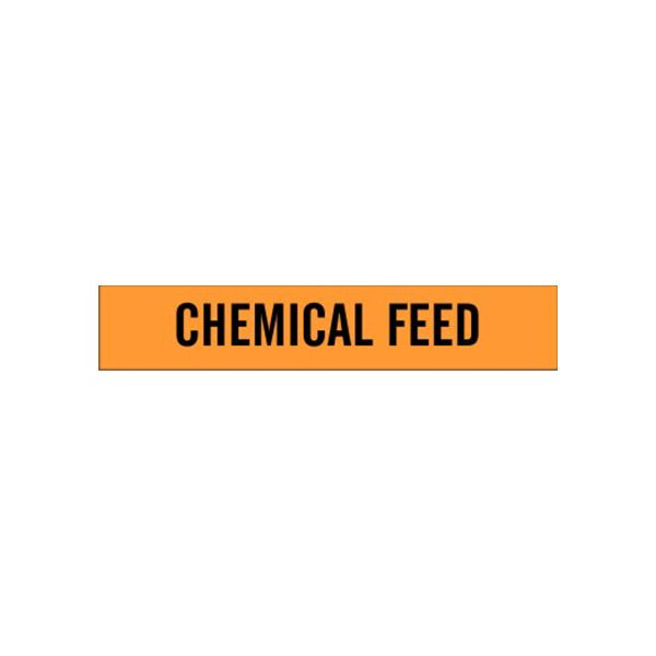 Chemical Feed - Pipe Marker sign, Adhesive Vinyl, 3X24
