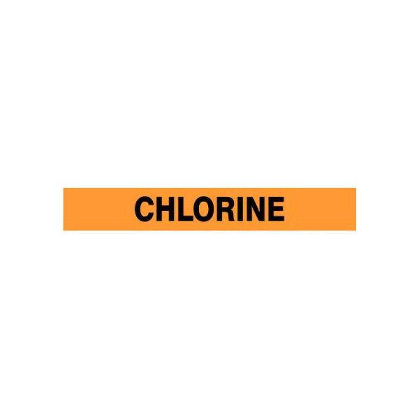 Chlorine - Pipe Marker sign, Adhesive Vinyl, 3X24