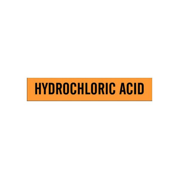 Hydrochloric Acid - Pipe Marker sign, Adhesive Vinyl, 1.125X8