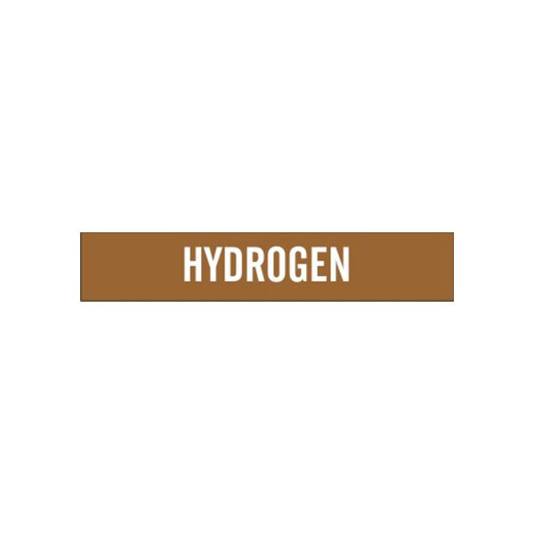 Hydrogen - Pipe Marker sign, Adhesive Vinyl, 1.125X8