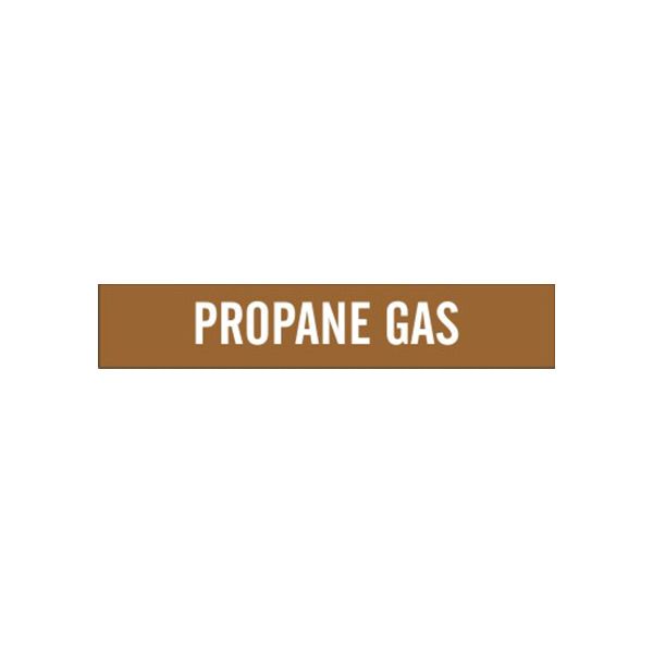 Propane Gas - Pipe Marker sign, Adhesive Vinyl, 1.125X8