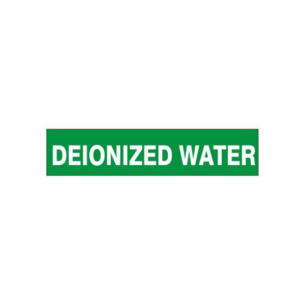 Deionized Water - Pipe Marker label, Adhesive Vinyl 25/Pk, 1.125X8