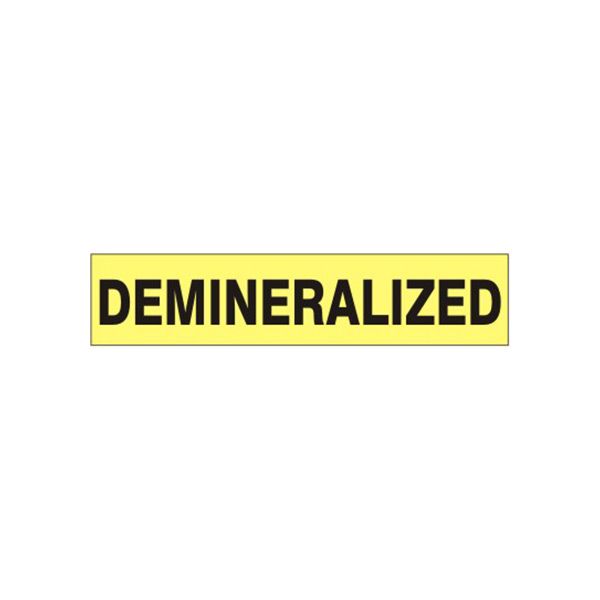 Demineralized - Pipe Marker label, Adhesive Vinyl 25/Pk, 1.125X8