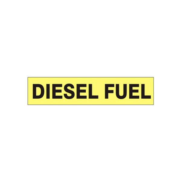 Diesel Fuel - Pipe Marker label, Adhesive Vinyl 25/Pk, 1.125X8