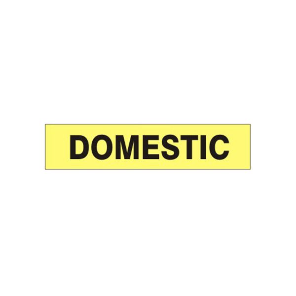 Domestic - Pipe Marker label, Adhesive Vinyl 25/Pk, 3X24