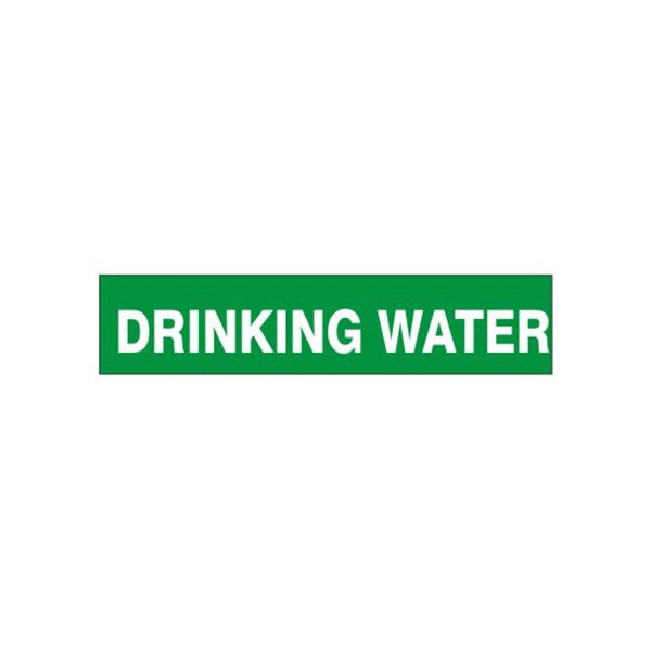 Drinking Water - Pipe Marker sign, Adhesive Vinyl, 1.125X8