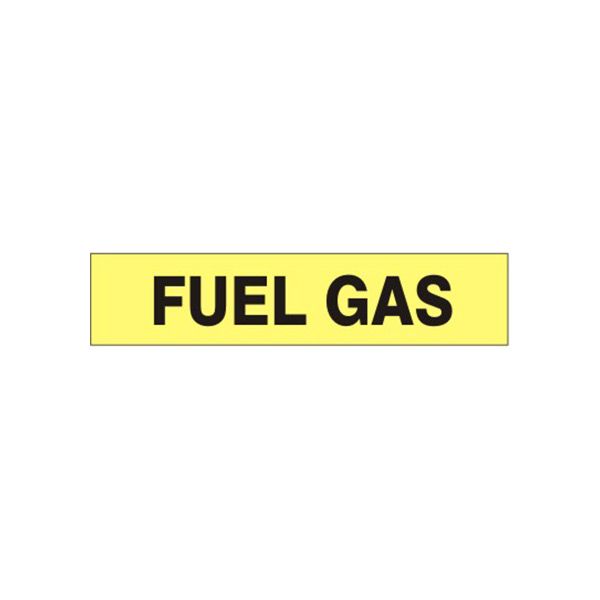 Fuel Gas - Pipe Marker label, Adhesive Vinyl 25/Pk, 1.125X8