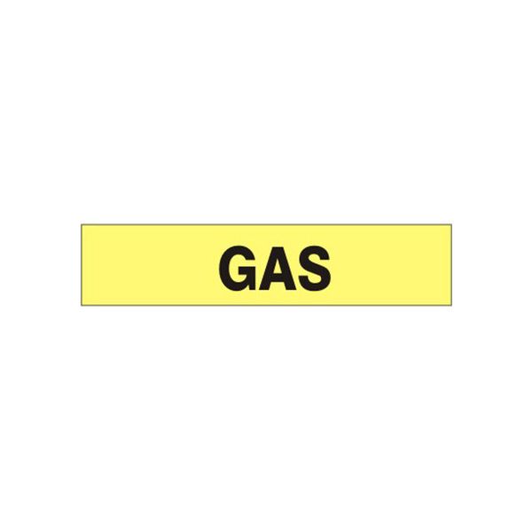 Gas - Pipe Marker label, Adhesive Vinyl 25/Pk, 2.25X12