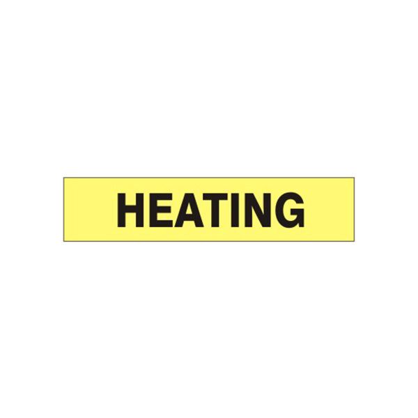 Heating - Pipe Marker label, Adhesive Vinyl 25/Pk, 1.125X8