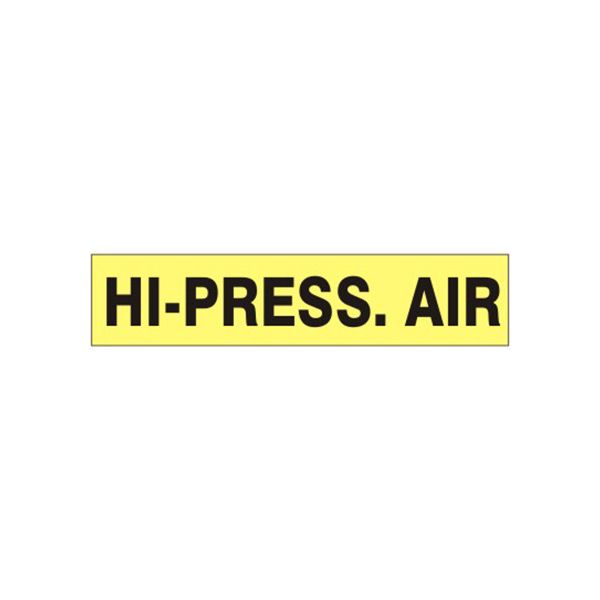 Hi-Press. Air - Pipe Marker sign, Adhesive Vinyl, 3X24