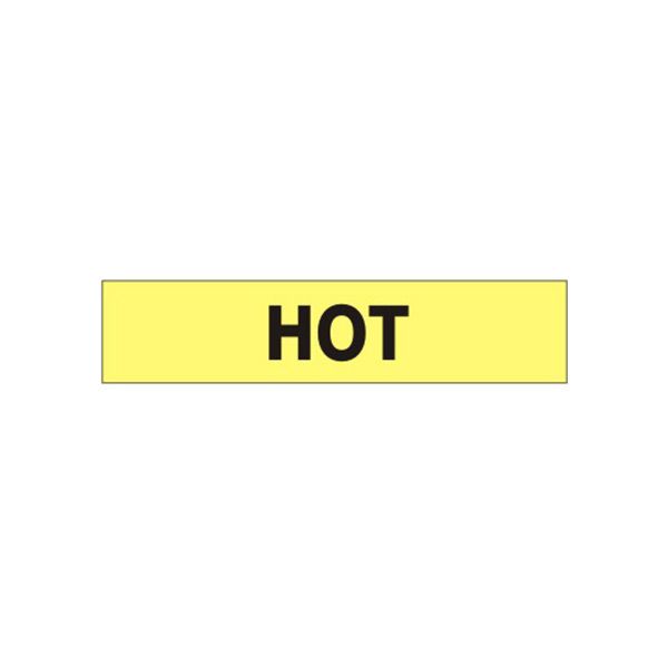 Hot - Pipe Marker sign, Adhesive Vinyl, 3X24