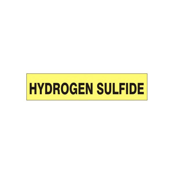 Hydrogen Sulfide - Pipe Marker sign, Adhesive Vinyl, 1.125X8