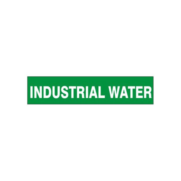 Industrial Water - Pipe Marker sign, Adhesive Vinyl, 1.125X8