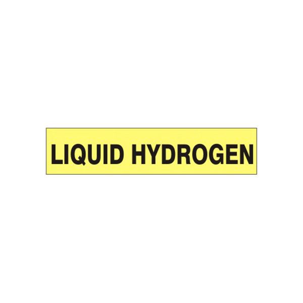 Liquid Hydrogen - Pipe Marker sign, Adhesive Vinyl, 1.125X8