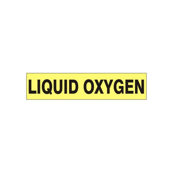 Liquid Oxygen - Pipe Marker label, Adhesive Vinyl 25/Pk, 1.125X8