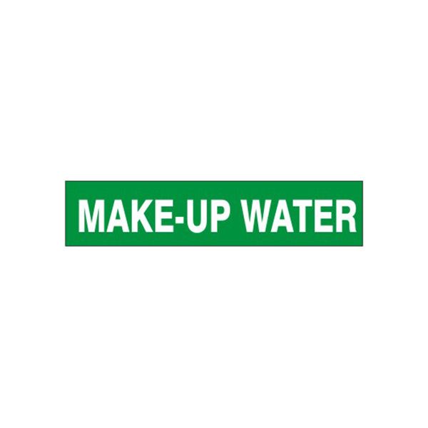 Make-Up Water - Pipe Marker sign, Adhesive Vinyl, 3X24