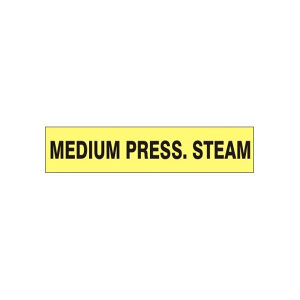 Medium Press. Steam - Pipe Marker label, Adhesive Vinyl 25/Pk, 1.125X8