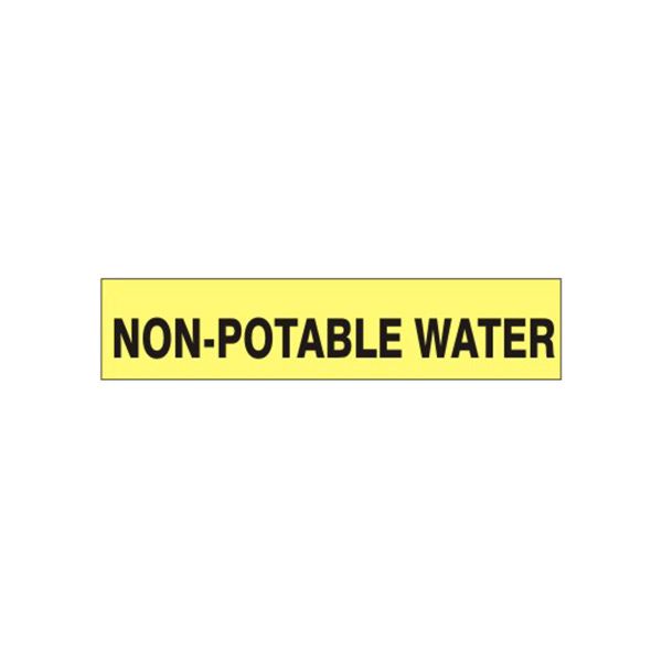 Non-Potable Water – Pipe Marker, Adhesive Vinyl, 1.125X8