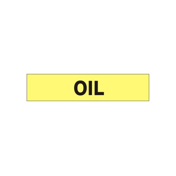 Oil - Pipe Marker sign, Adhesive Vinyl, 1.125X8