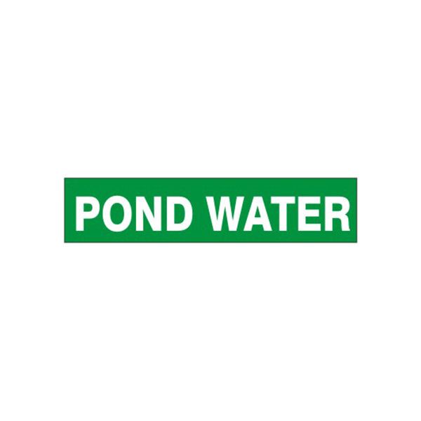 Pond Water - Pipe Marker label, Adhesive Vinyl 25/Pk, 1.125X8