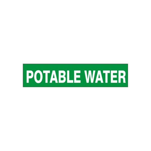 Potable Water - Pipe Marker sign, Adhesive Vinyl, 3X24