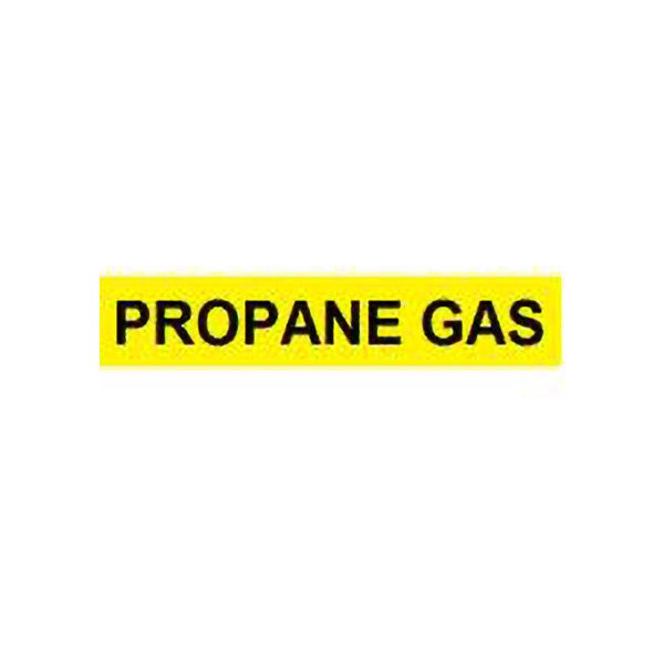 Propane Gas - Pipe Marker label, Adhesive Vinyl 25/Pk, 1.125X8