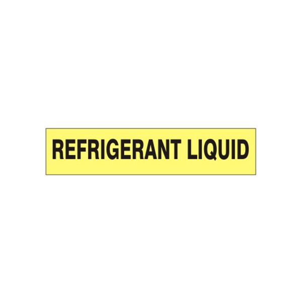 Refrigerant Liquid - Pipe Marker sign, Adhesive Vinyl, 3X24