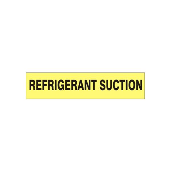 Refrigerant Suction - Pipe Marker sign, Adhesive Vinyl, 3X24