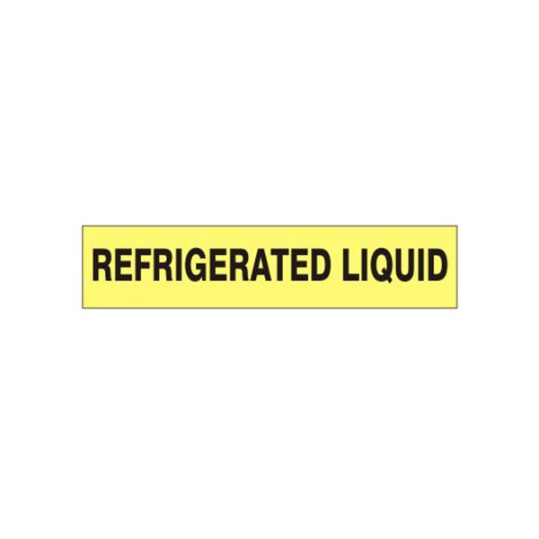 Refrigerated Liquid - Pipe Marker sign, Adhesive Vinyl, 3X24