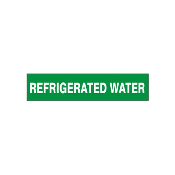 Refrigerated Water - Pipe Marker sign, Adhesive Vinyl, 1.125X8