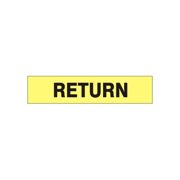 Return - Pipe Marker sign, Adhesive Vinyl, 1.125X8