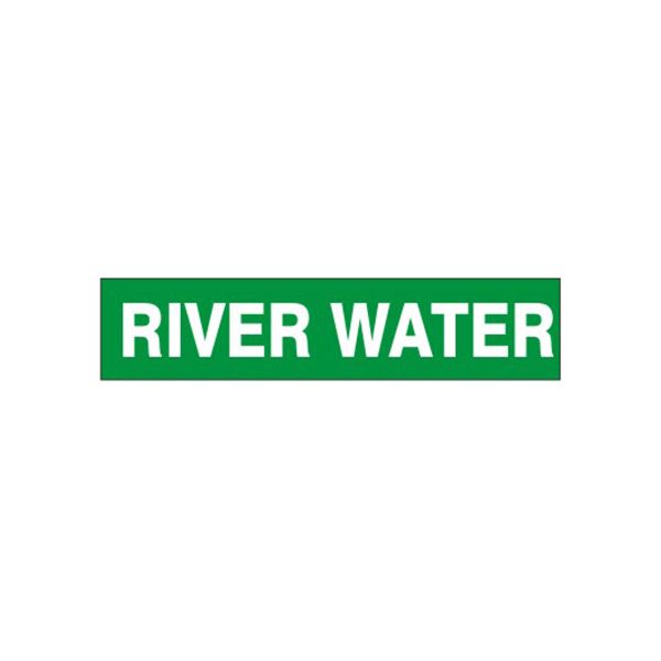 River Water - Pipe Marker sign, Adhesive Vinyl, 3X24