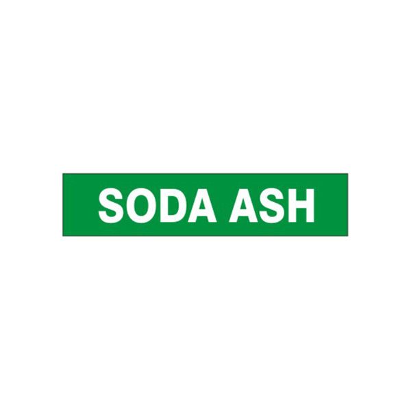 Soda Ash - Pipe Marker sign, Adhesive Vinyl, 1.125X8