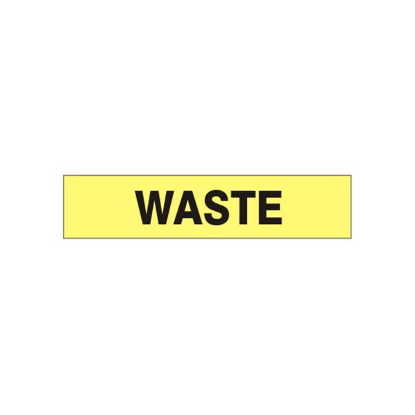 Waste - Pipe Marker sign, Adhesive Vinyl, 3X24