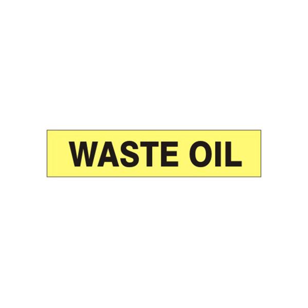 Waste Oil - Pipe Marker sign, Adhesive Vinyl, 3X24