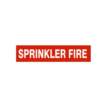Sprinkler Fire - Pipe Marker sign - P-200-B Sprinkler Fire - Pipe Marker sign, Adhesive Vinyl, 1.125X8