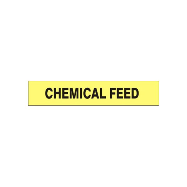 Chemical Feed - Pipe Marker sign, Adhesive Vinyl, 3X24
