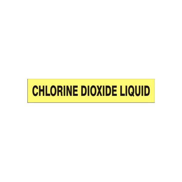 Chlorine Dioxide Liquid - Pipe Marker label, Adhesive Vinyl 25/Pk, 1.125X8