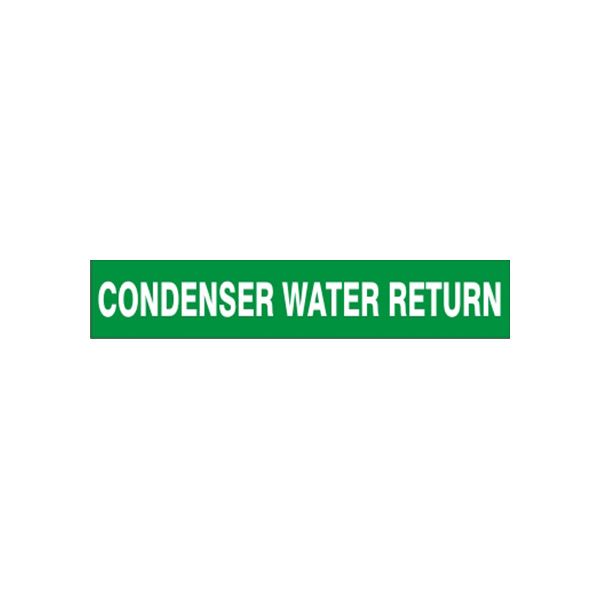 Condenser Water Return - Pipe Marker, Adhesive Vinyl, 1.125X8
