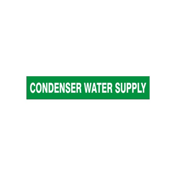 Condenser Water Supply - Pipe Marker sign, Adhesive Vinyl, 3X24